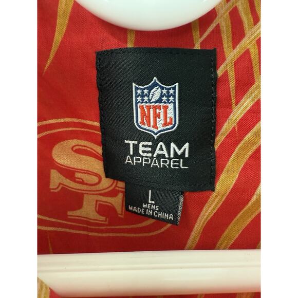 FOCO NFL Mens SF Team Logo Floral Aloha Tropical Button Up Shirt Hawaiian Large - Picture 8 of 15